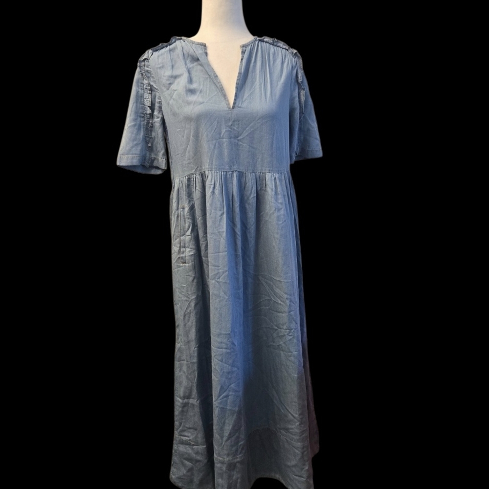ME+EM Light Blue Midi Dress